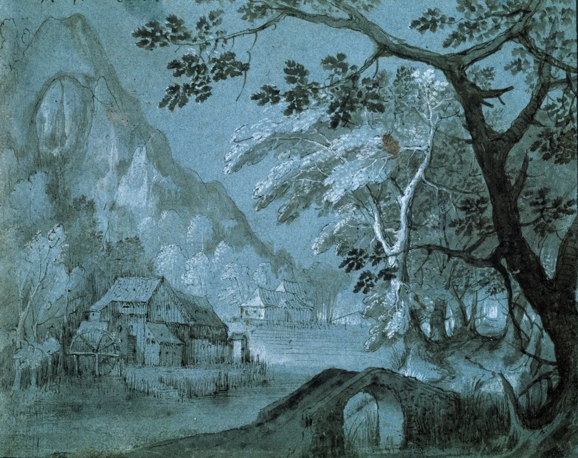 Paesaggio con un mulino al lago di montagna - Pushkin Museum, Moscow